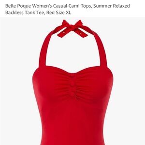 Belle Poque Women's Red Casual Cami Top